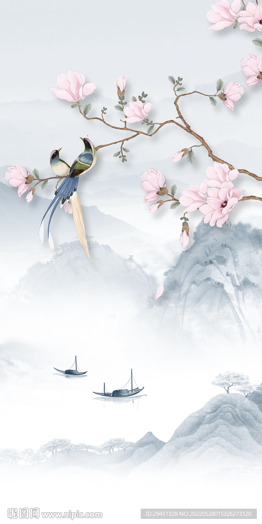 花鸟新中式画山水 TiF分层