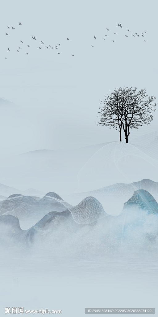 简约新中式画山水 TiF分层