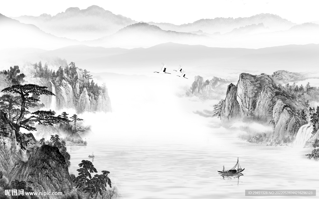 新中式山水新中式画 TiF分层