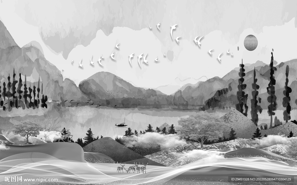 新品山水最新框画 TiF分层