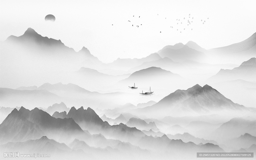 大气意境简约山水 TIf分层