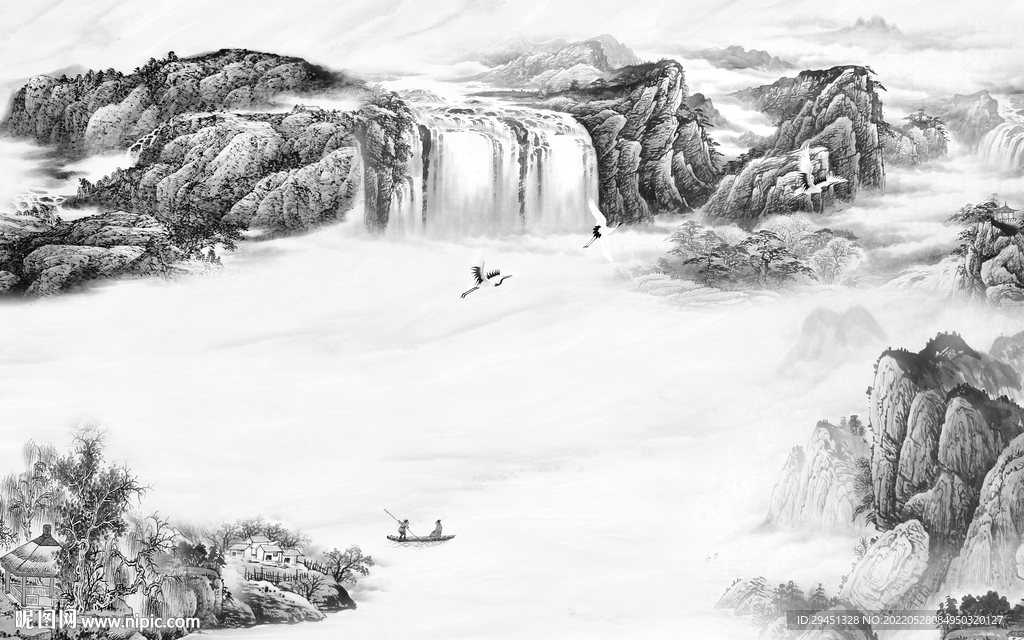 中国风新款意境山水 TiF分层