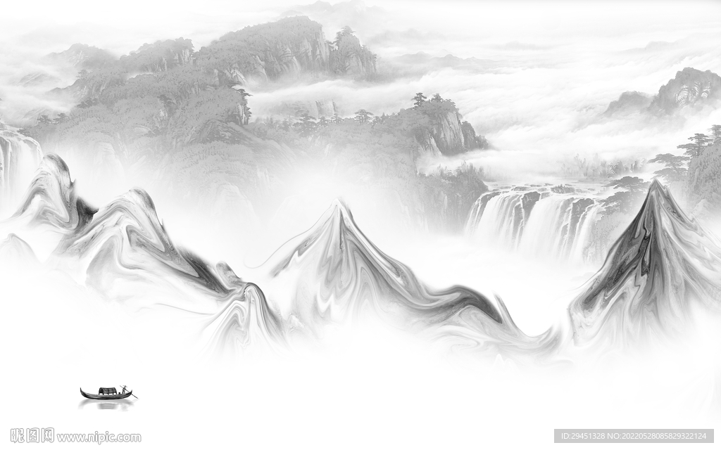 中式新款意境山水 TiF分层