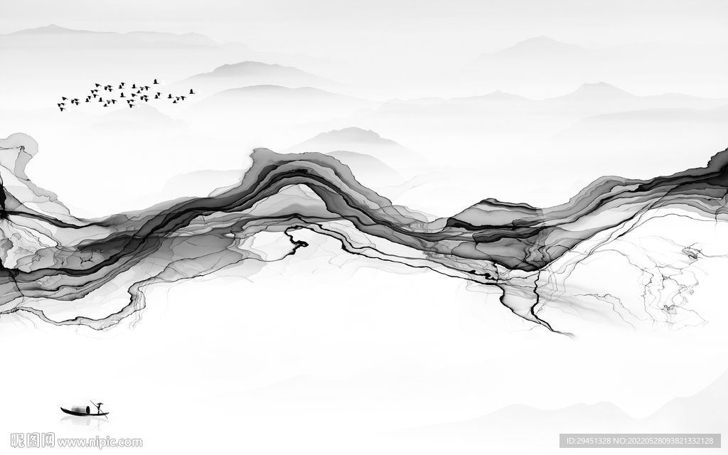 高清 山水最新框画 TiF分层