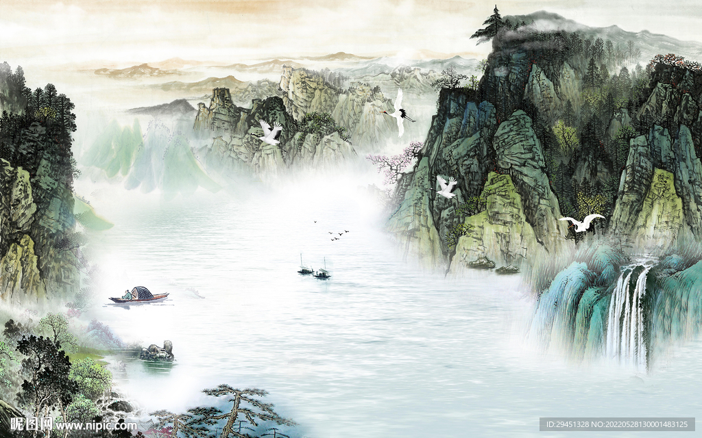 高清新高档山水画 Tif分层