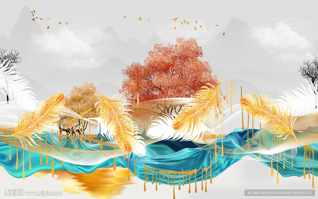 电视装饰山水新画 TiF分层