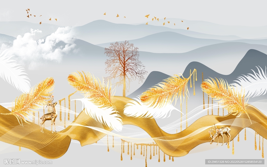 别墅 装饰山水新画 TiF分层