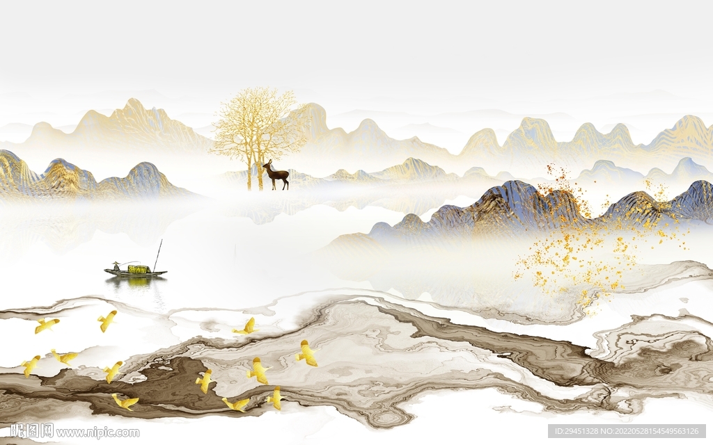 新款装饰山水新画 TiF分层