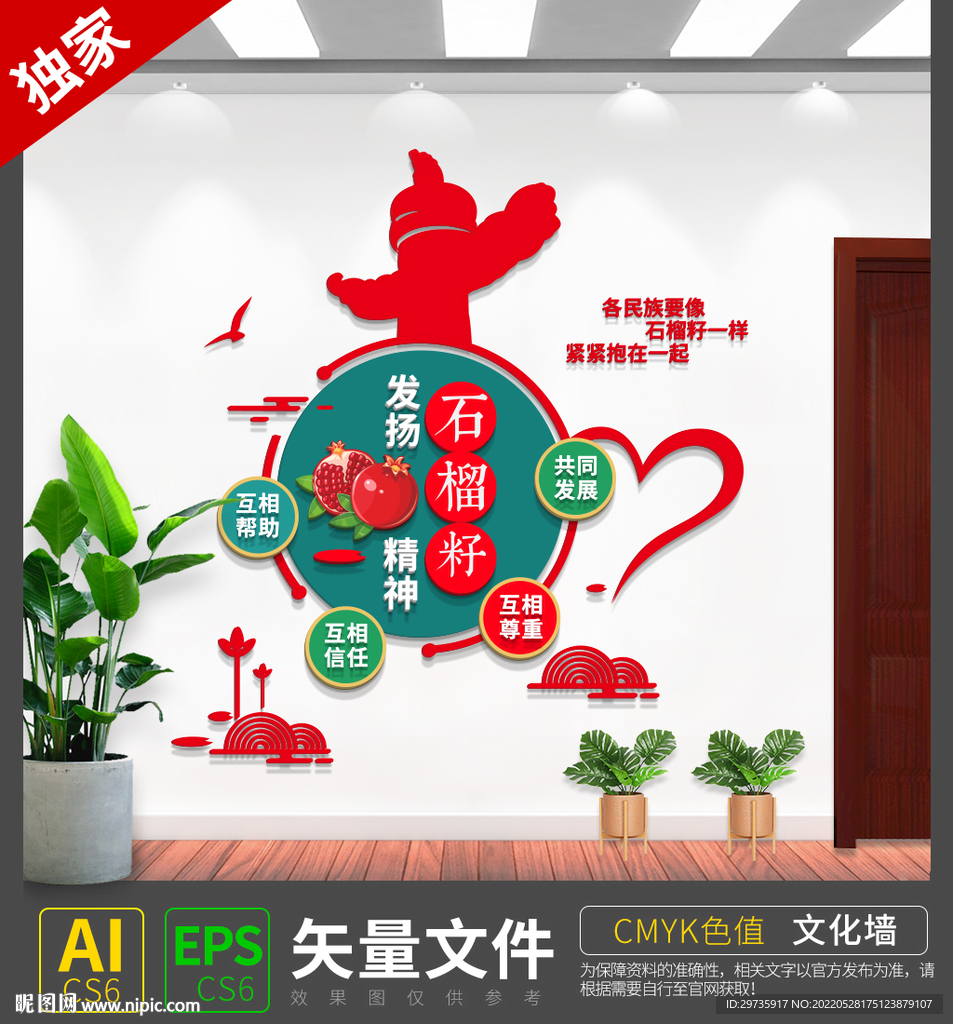 石榴籽精神文化墙