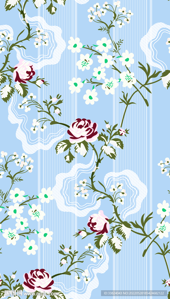 大牌玫瑰 底纹花 