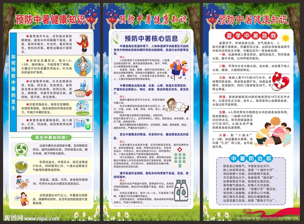 夏季预防中暑知识展架
