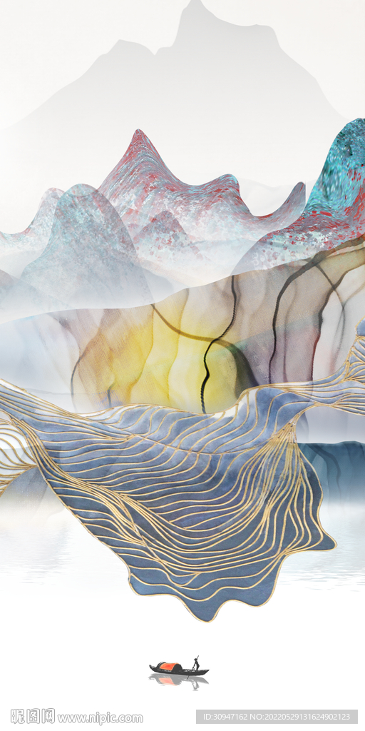 现代新山水背景画 TiF分层