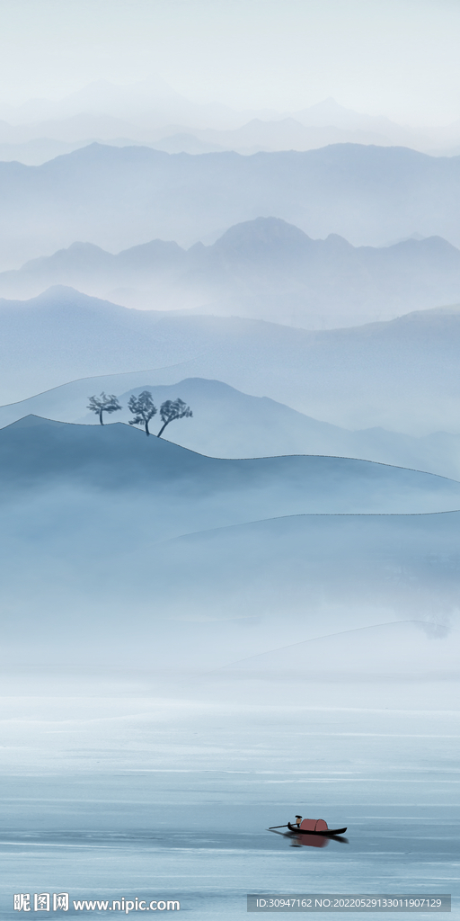 背景墙意境玄关山水 Tif分层