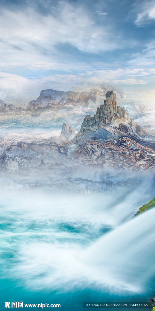 石纹新玄关背景画 TiF分层