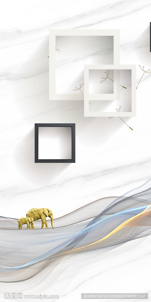 奢华几何新晶瓷画 TIf分层