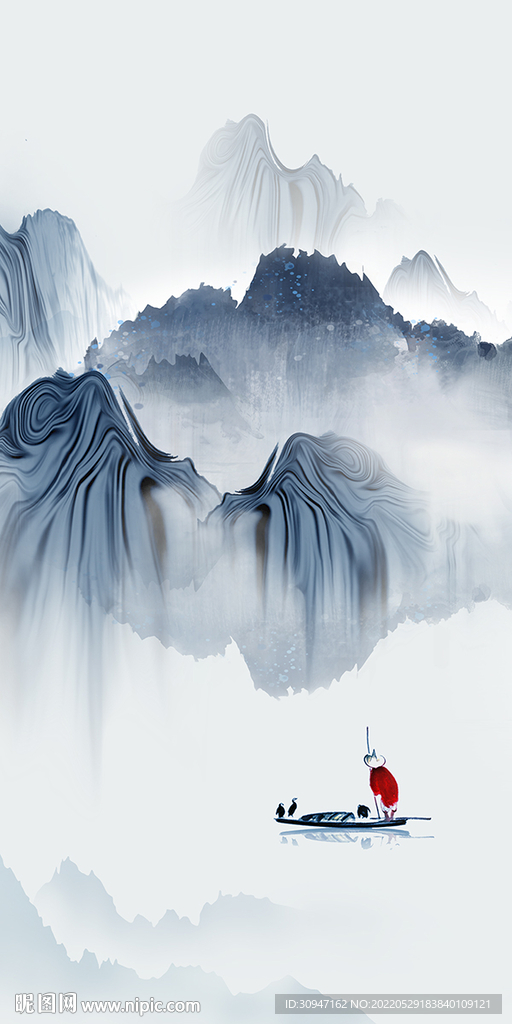 水墨 新玄关无框画 TiF分层