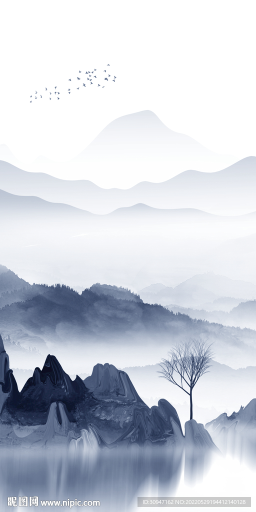 别墅玄关风景框画 TiF分层