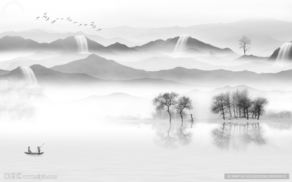 高档高档现代山水 Tif分层