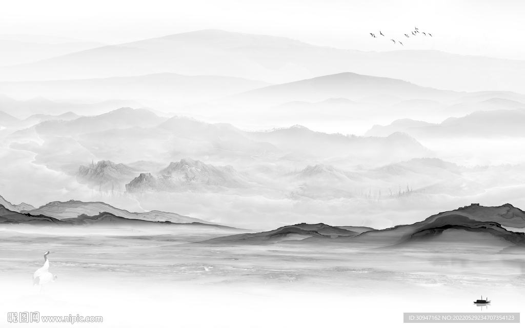 新款灰色客厅山水 Tif分层