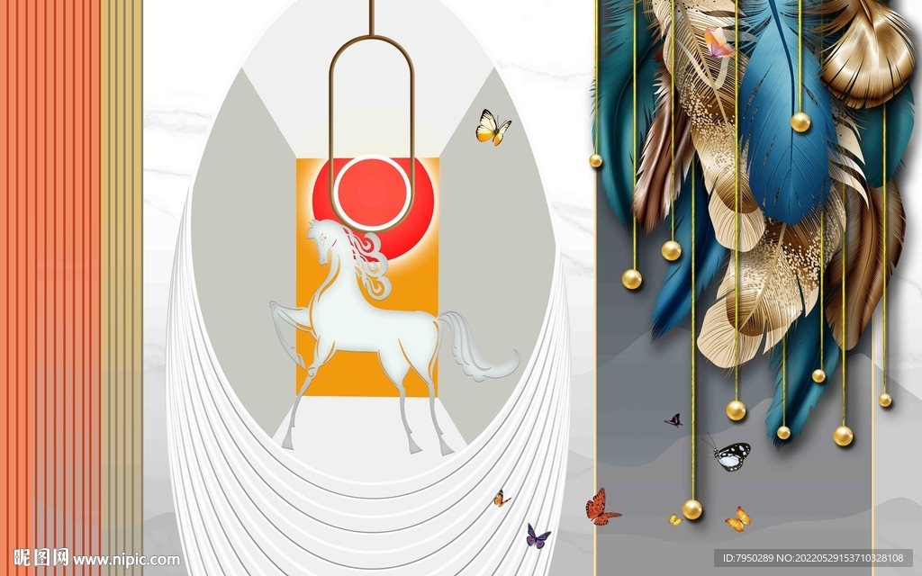 现代简约背景墙装饰画