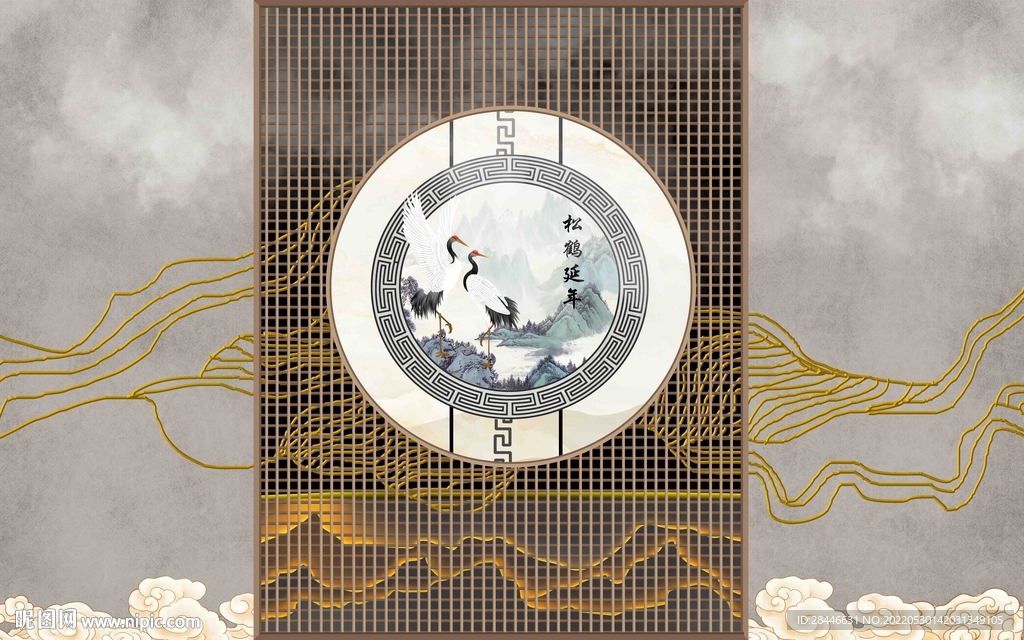  中式背景墙 