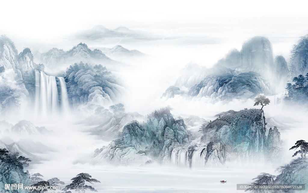 中式风景画新山水 TIf分层