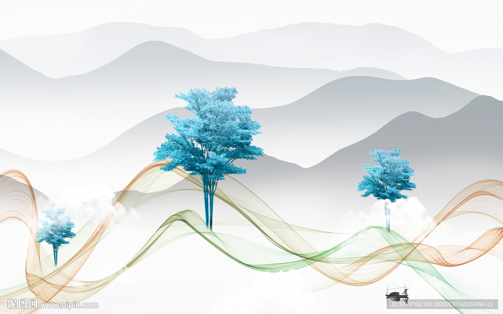 高端现代最新山水 TIf分层