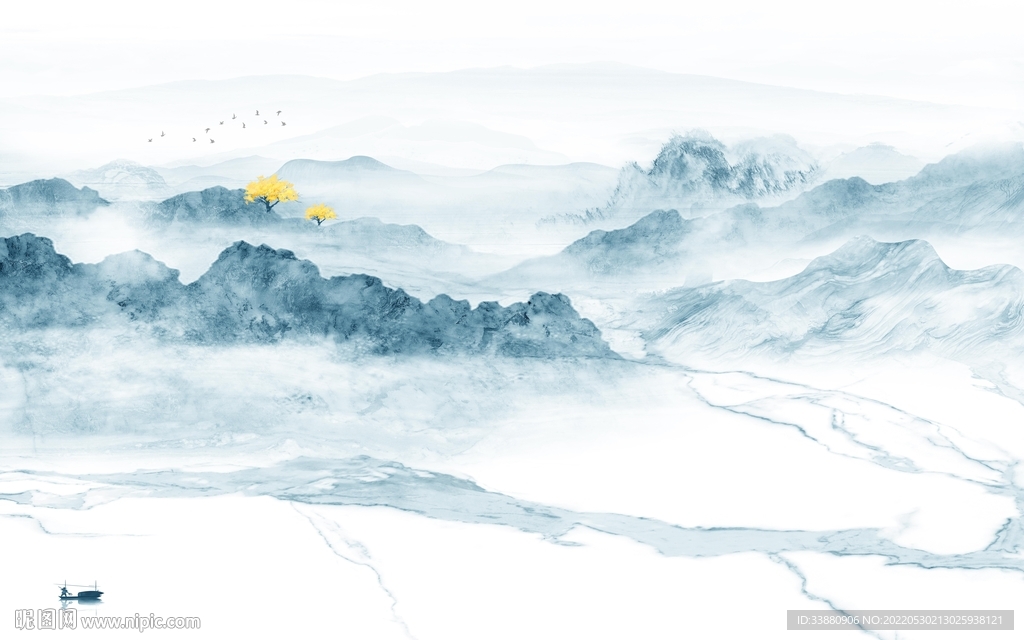 新款高端简约山水 Tif分层