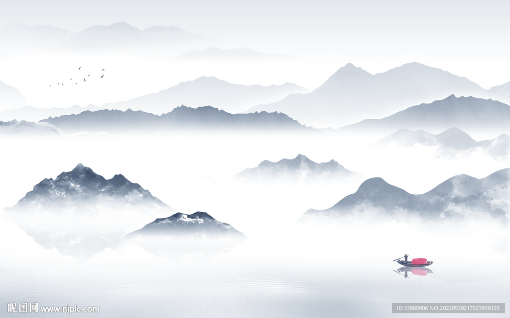 最新高端简约山水 Tif分层