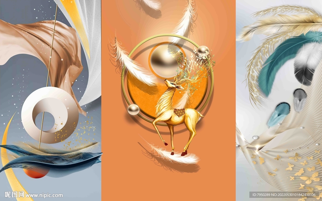 现代简约背景墙装饰画