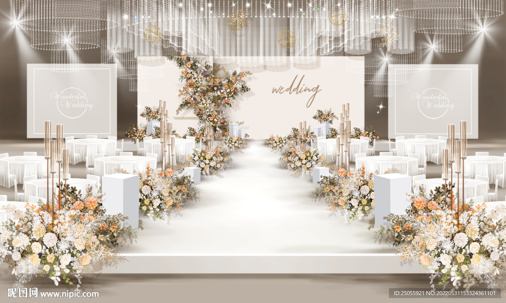 韩系奶白色婚礼