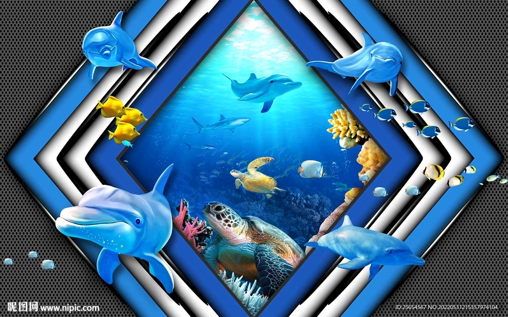 海底世界艺术背景墙