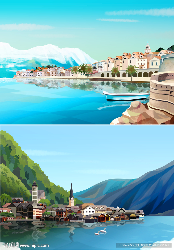 风光风景插画
