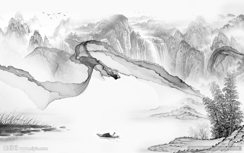 新款意境大气山水 tiF分层