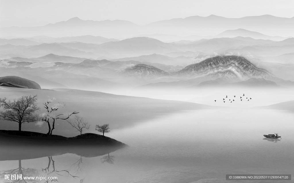 别墅大气客厅山水 tiF分层