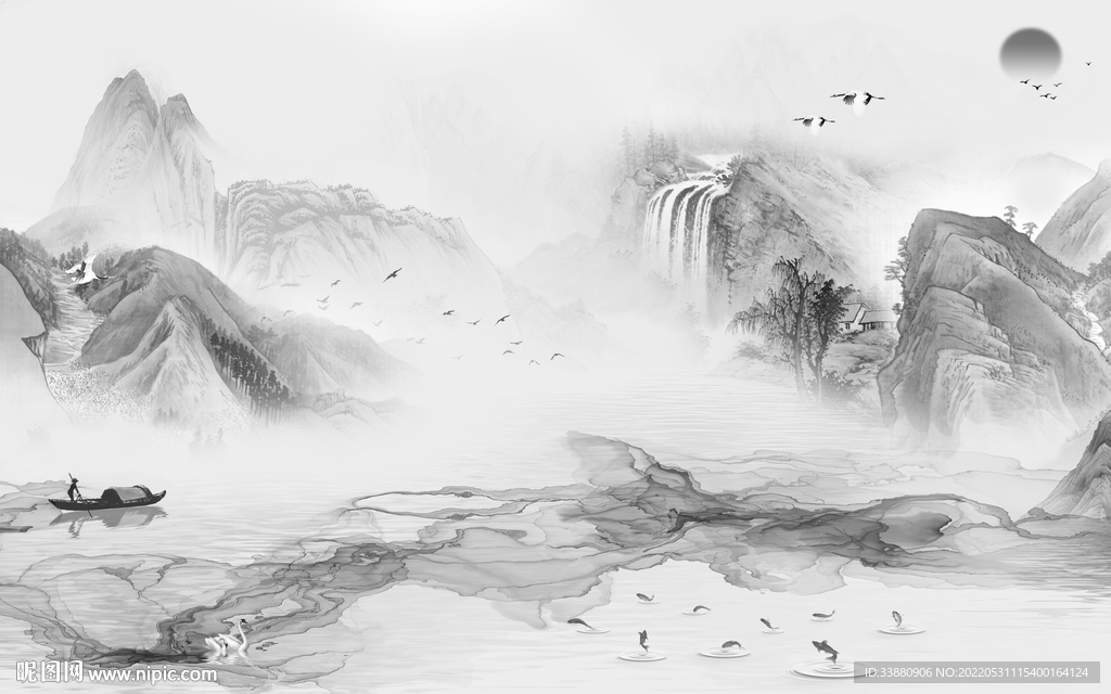 现代 大气客厅山水 tiF分层