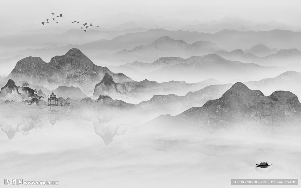 中国风最新高端山水 tiF分层