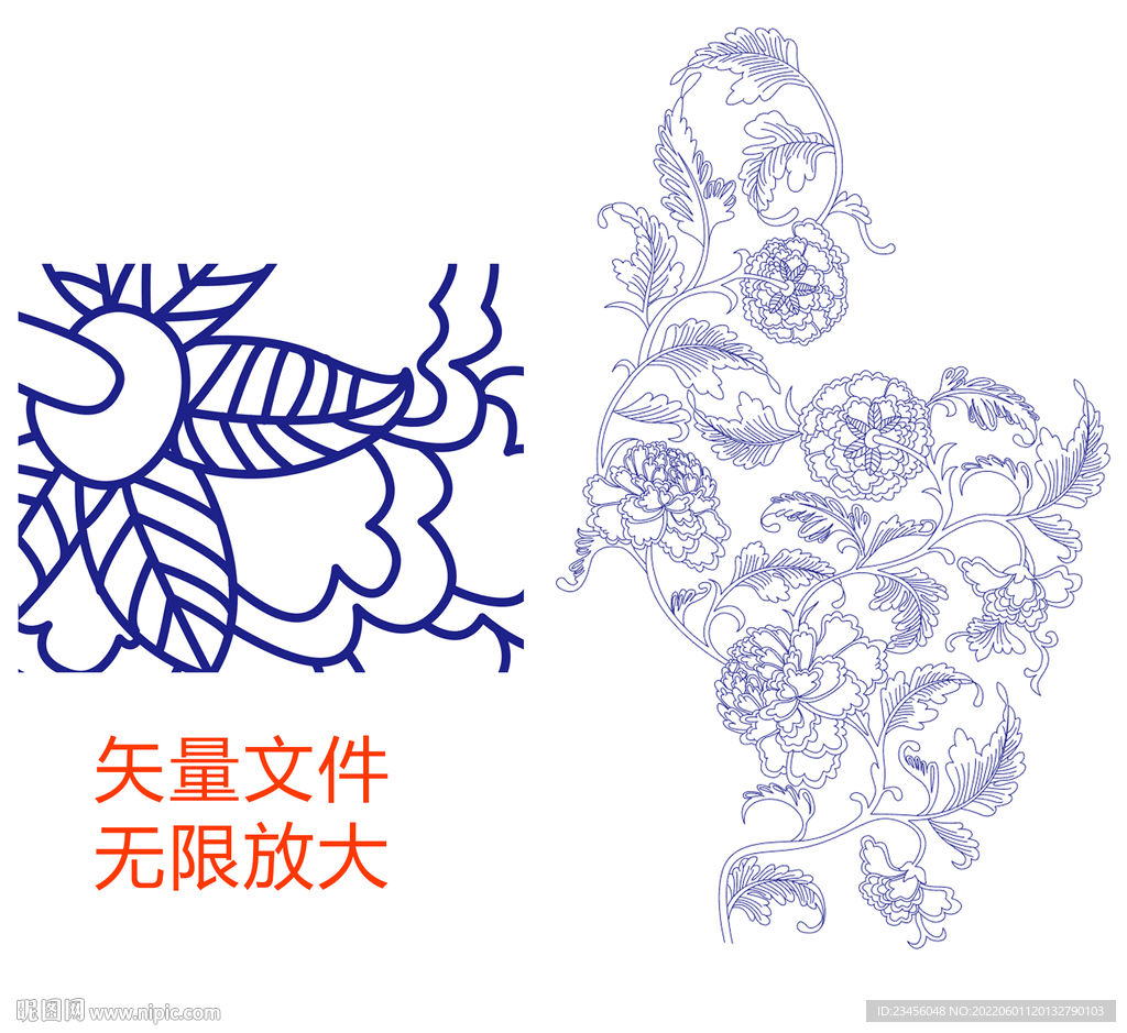线条花卉