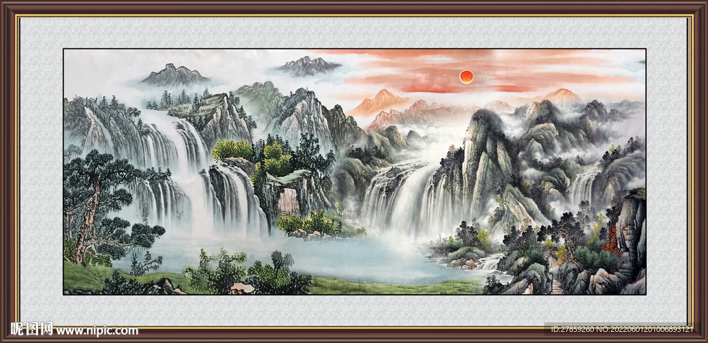 聚宝盆国画山水画