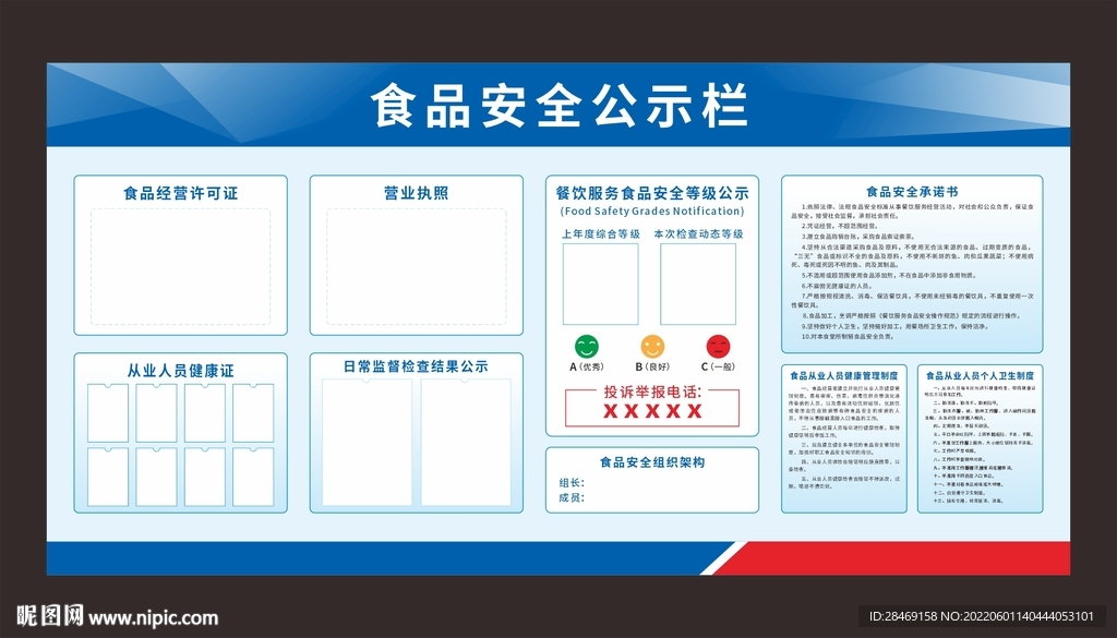 食品安全公示栏
