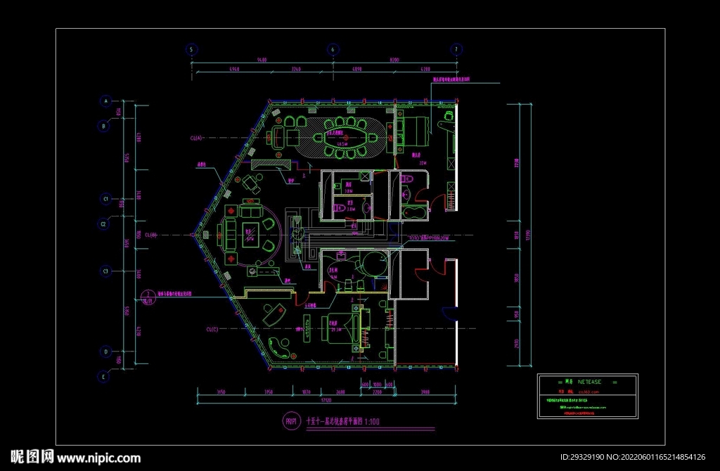 一个总统套房平面