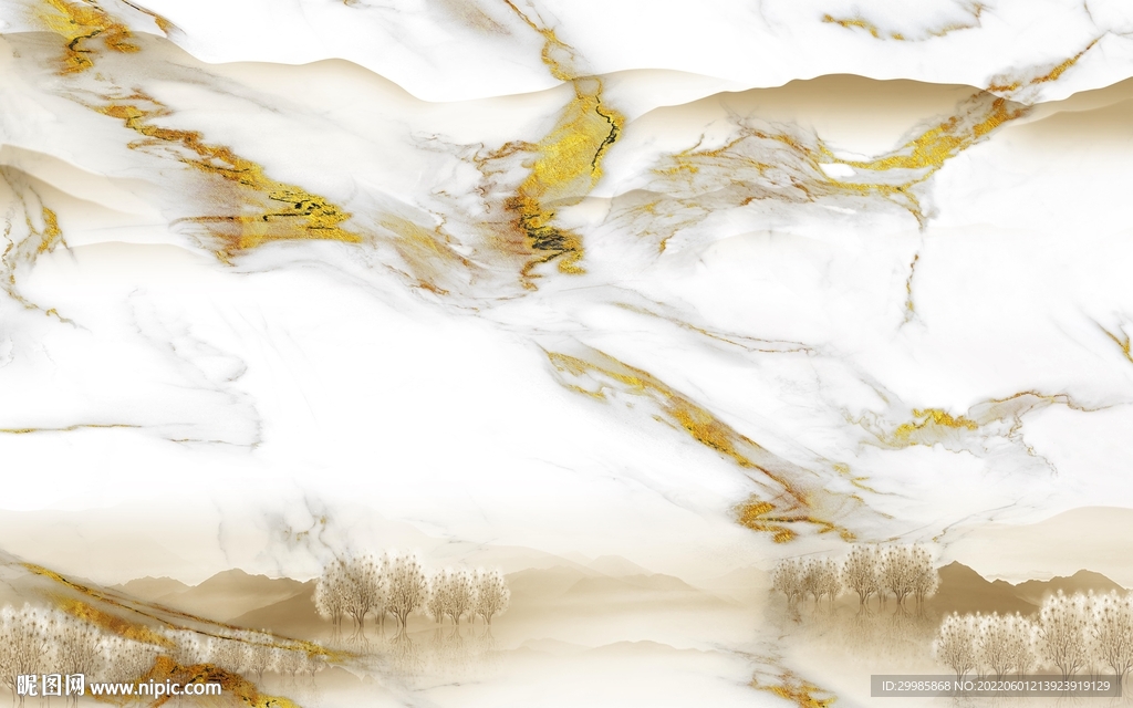 电视 山水鱼肚白画 TIf合层