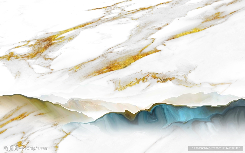 中国风山水鱼肚白画 TIf合层