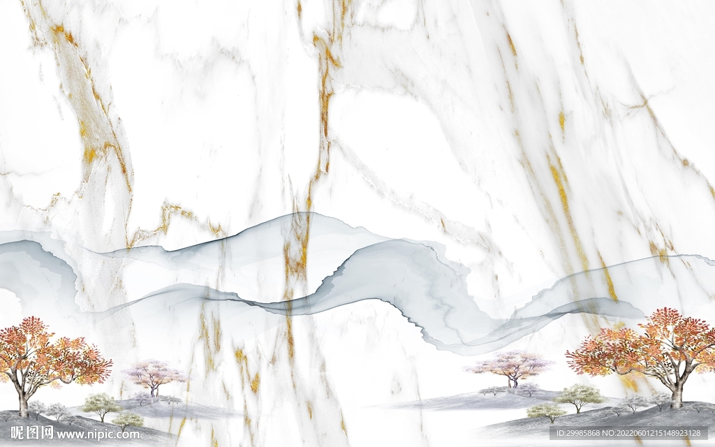 最新山水鱼肚白画 TIf合层