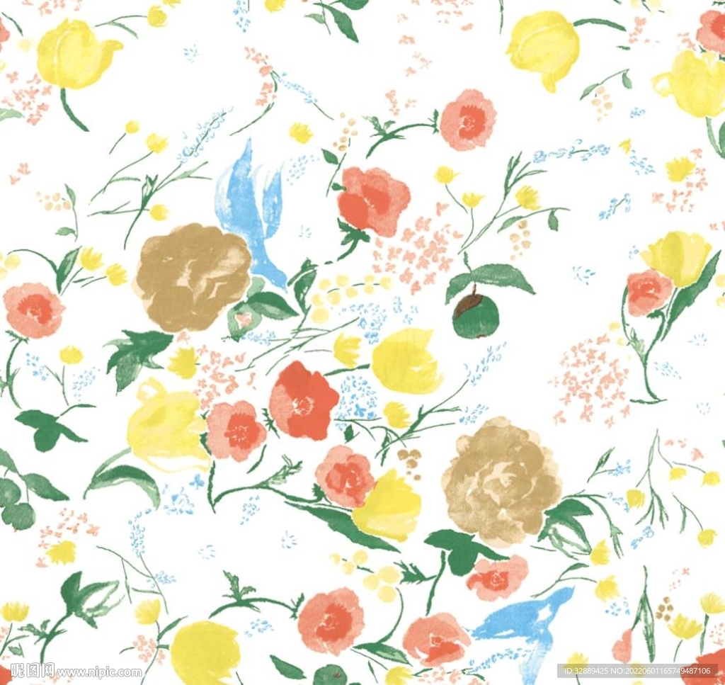 抽象花卉水彩花