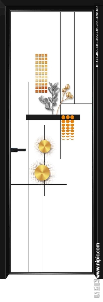 高清分层透明底平开门打印图 
