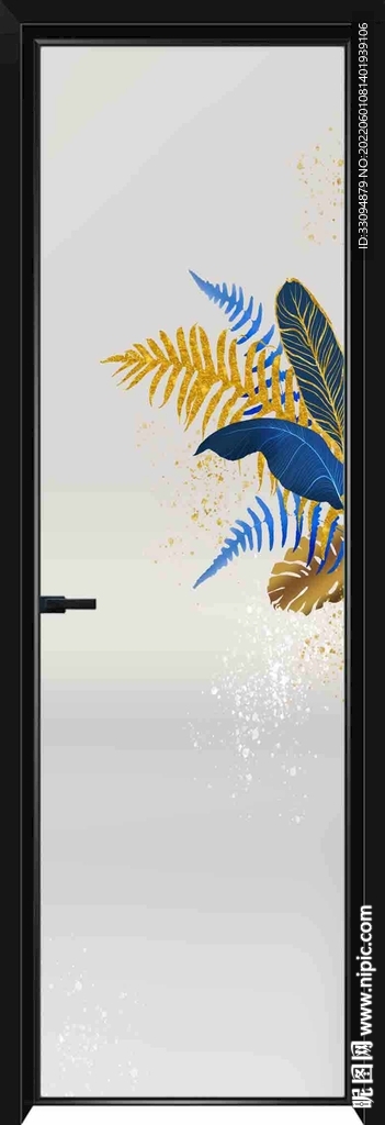 高清分层透明底平开门打印图 