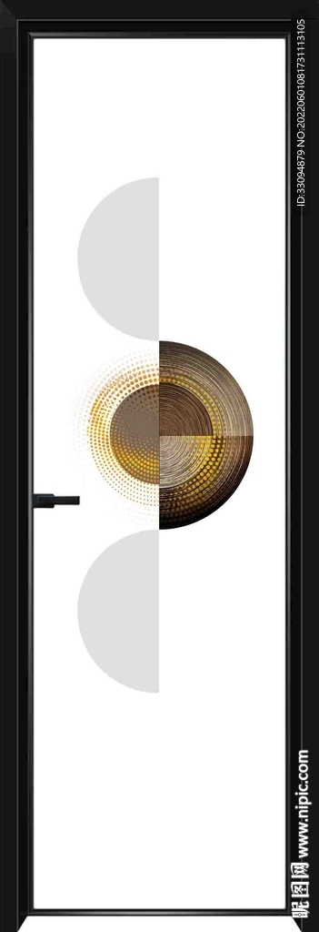 高清分层透明底平开门打印图 