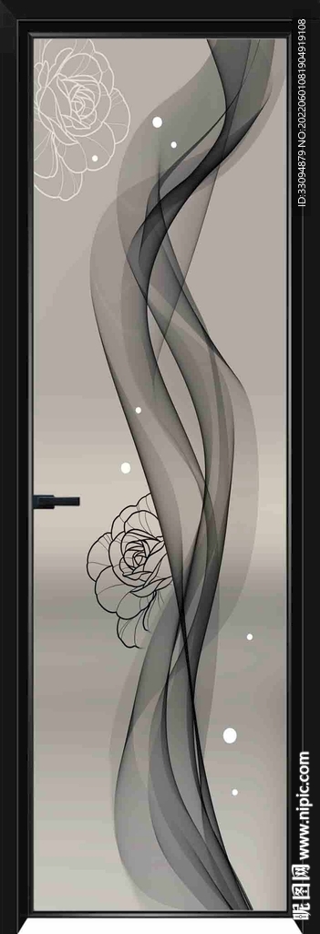 高清分层透明底平开门打印图 