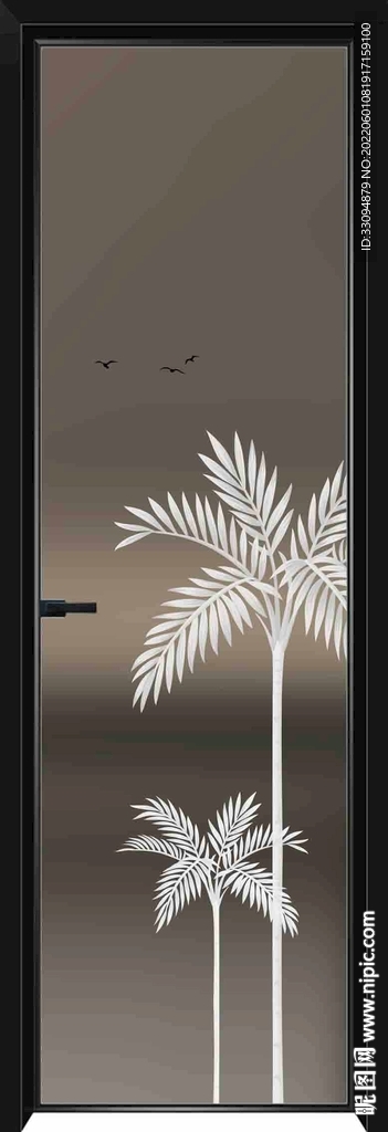 高清分层透明底平开门打印图 